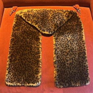 Vintage Ben Berger Luxury Collection neck wrap Faux Fur Leopard Print